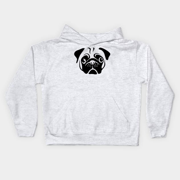 Pug Face Kids Hoodie by airealapparel